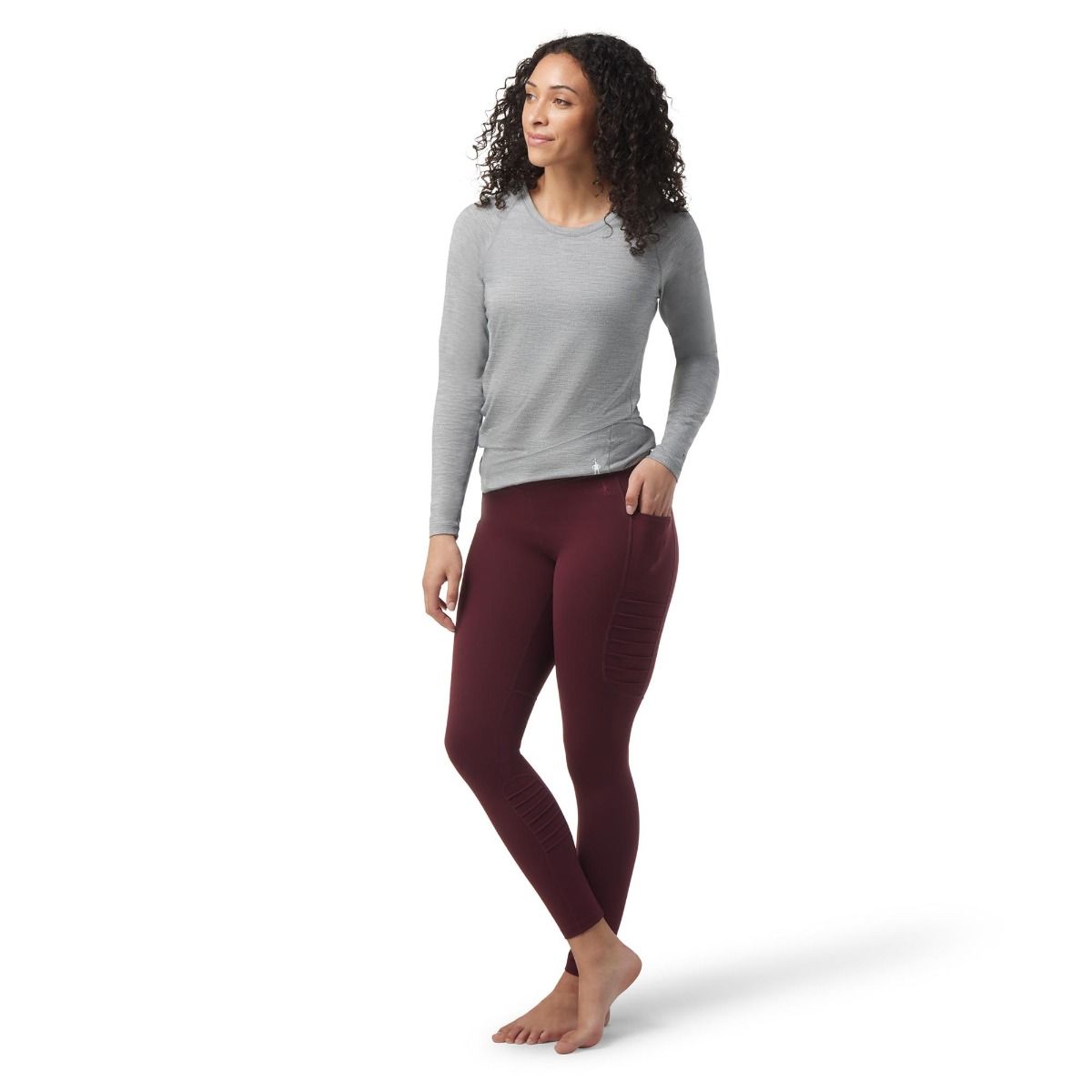 Maroon Grey Women Cotton Brushed Lycra Full Coverage No Bounce
