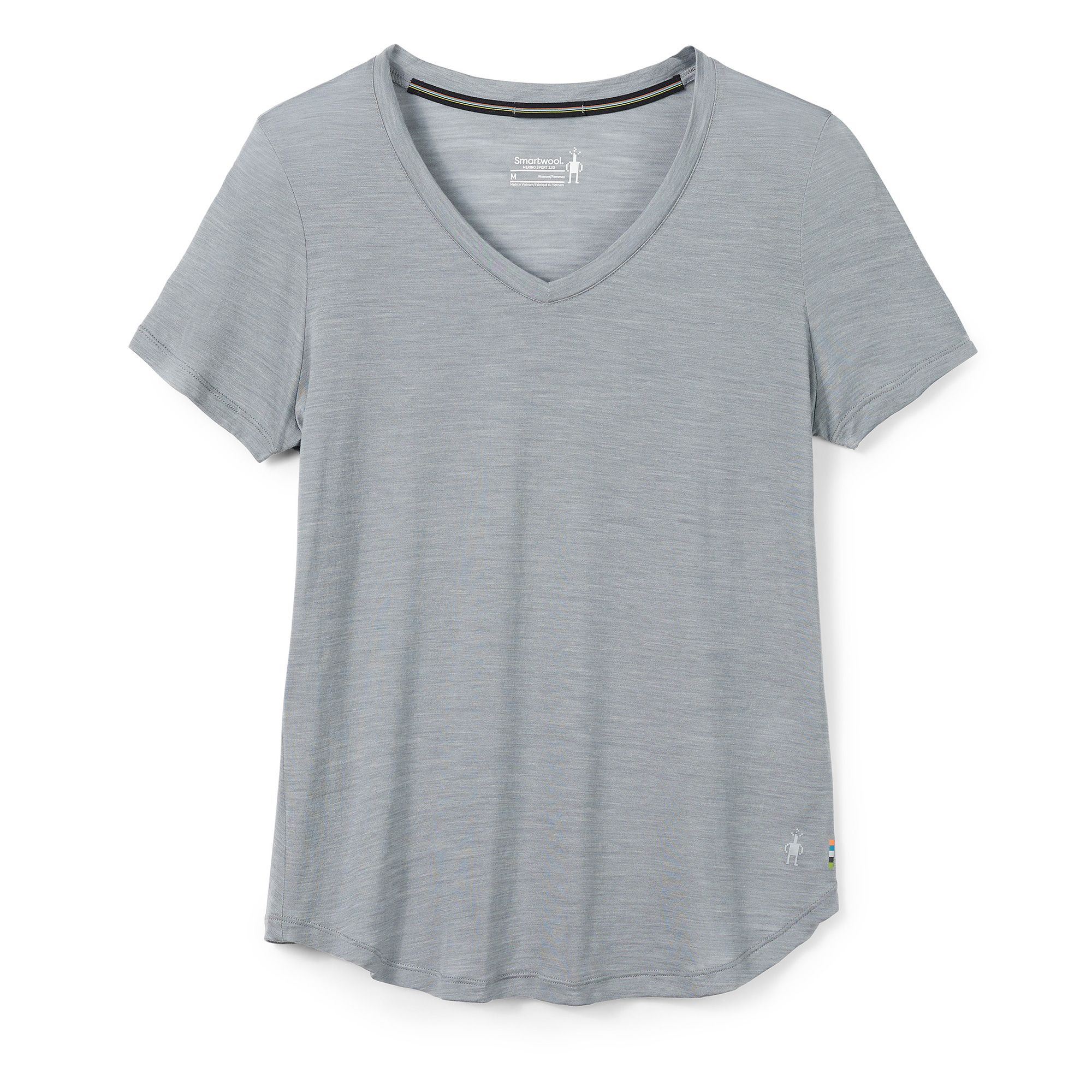 bebe Sport Women's Classic V-Neck Short Sleeve T-Shirt, White, M at  Women's  Clothing store