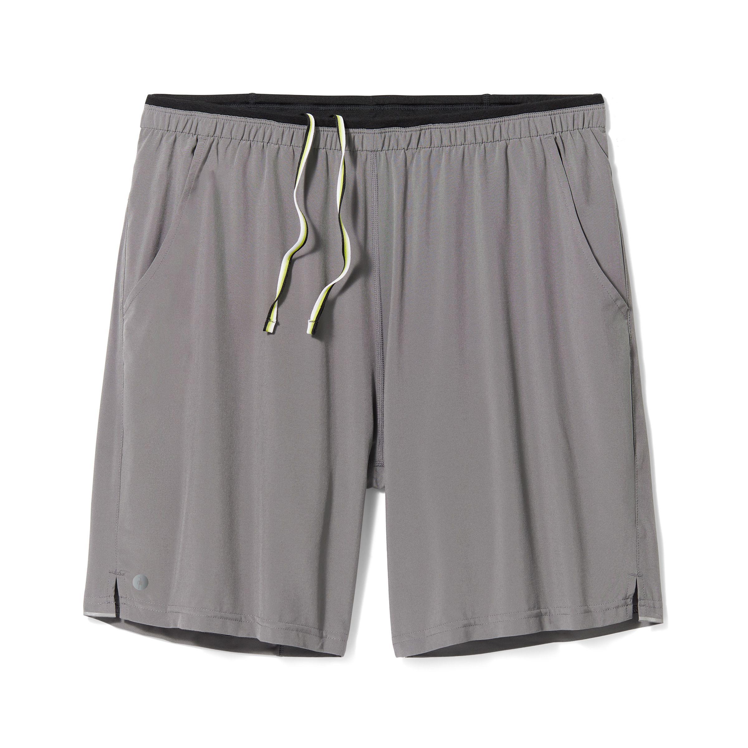 Men's 8 Polyester Compression Shorts W/ Pockets - Light Gray